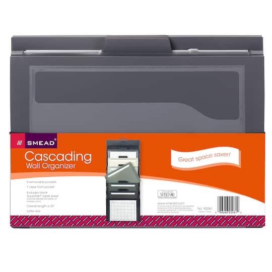 12 Pack: Smead&#xAE; Cascading Wall Organizer, Gray with Neutral Pockets